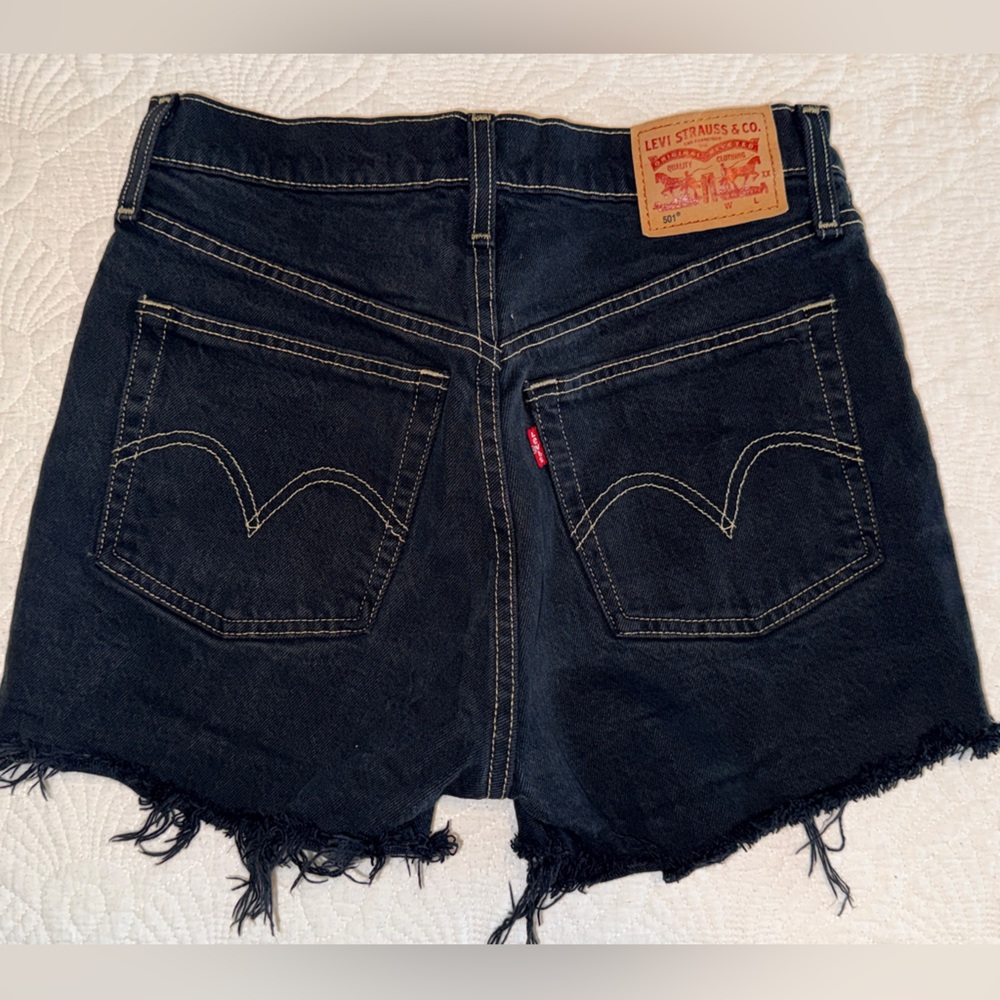 Levi's Dark Blue 501 Denim Cutoff Shorts 25